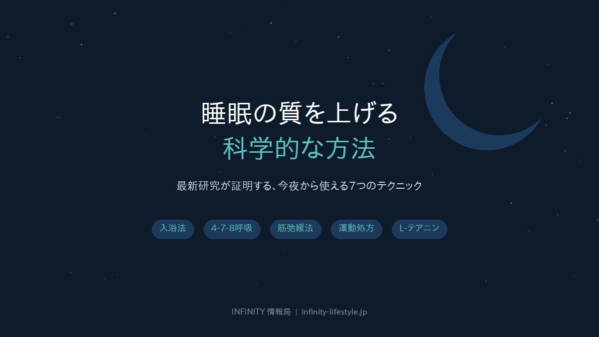 【2026年最新】睡眠の質を上げる科学的な方法——今夜から使える7つのテクニック
